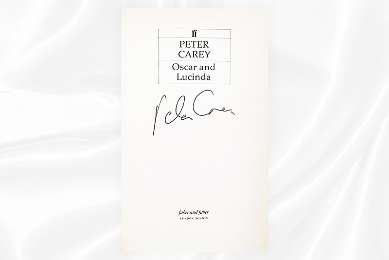Peter Carey - Oscar and Lucinda - Signed - Proof - Signature