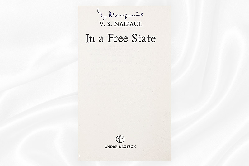 VS Naipaul - In a free state - Signed - Proof - Signature