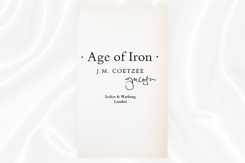 JM Coetzee - Age of iron - Signed - Signature