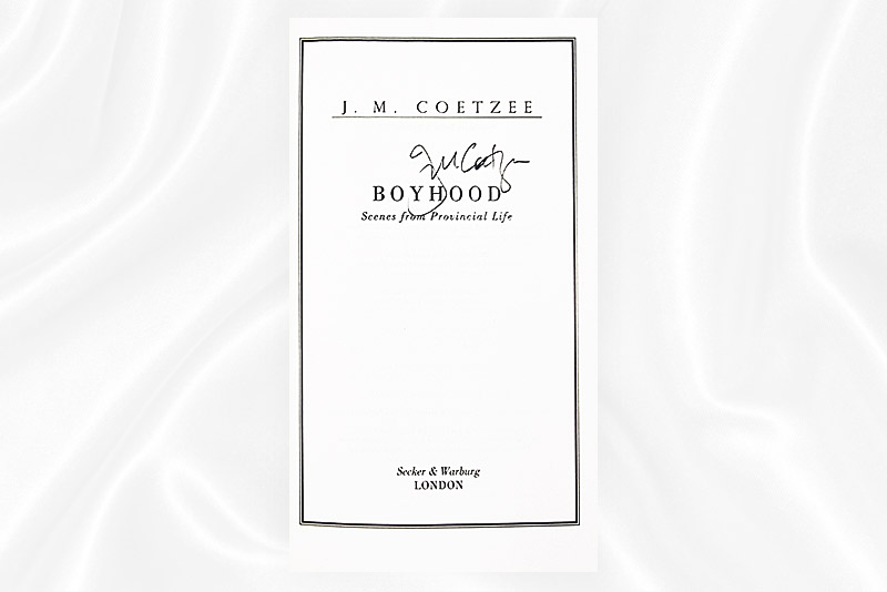 JM Coetzee - Boyhood - Signed - Signature
