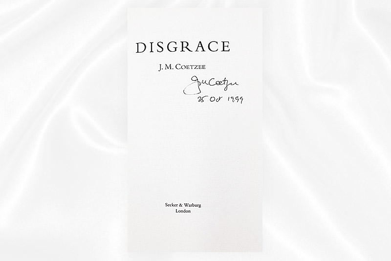 J.M. Coetzee - Disgrace - Signed - Rare Band - Signature