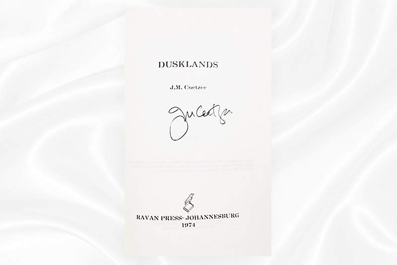 JM Coetzee - Dusklands - Signed - Version 1 - Signature