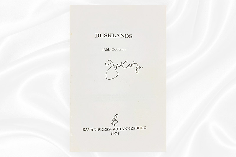 JM Coetzee - Dusklands - Signed - Version 3 - Signature