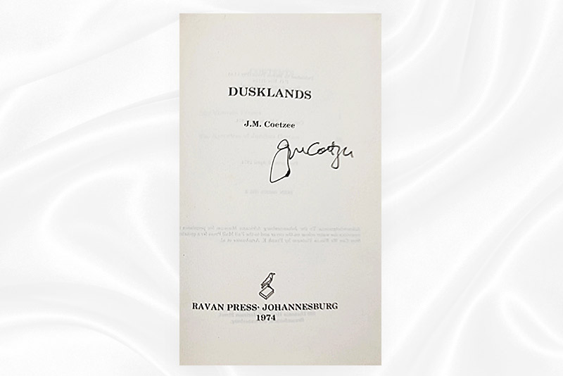 JM Coetzee - Dusklands - Signed - Version 4 - Signature