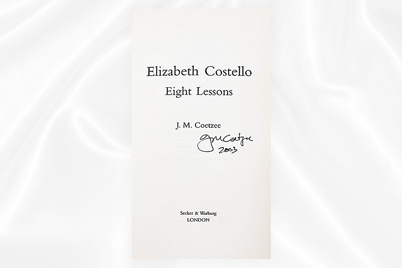 J.M. Coetzee - Elizabeth Costello - Signed - Signature