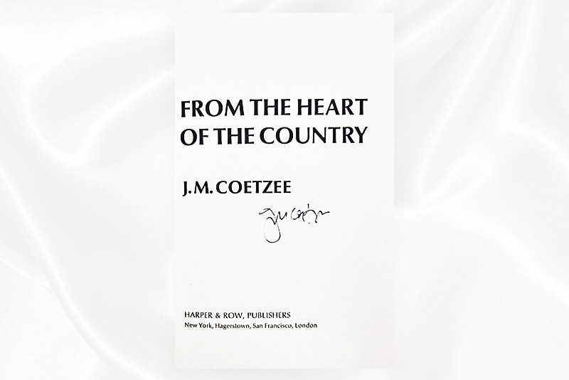 JM Coetzee - From the heart of the country - Signed - Signature