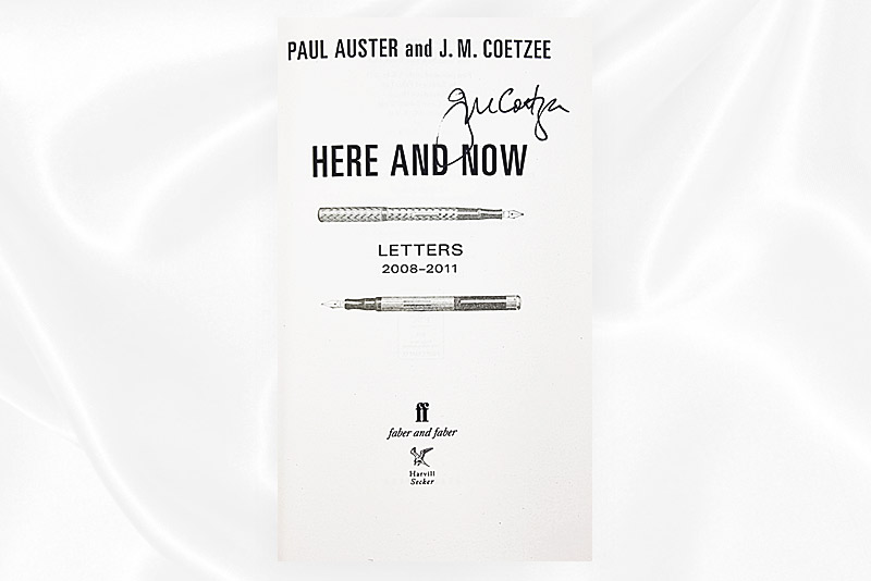 JM Coetzee - Here and now - Signed - Signature