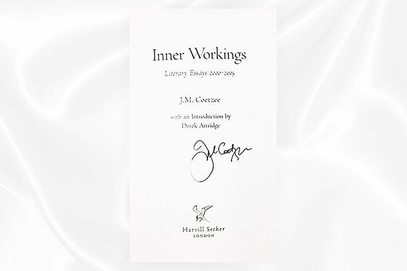 JM Coetzee - Inner workings - US Edition - Proof - Signature