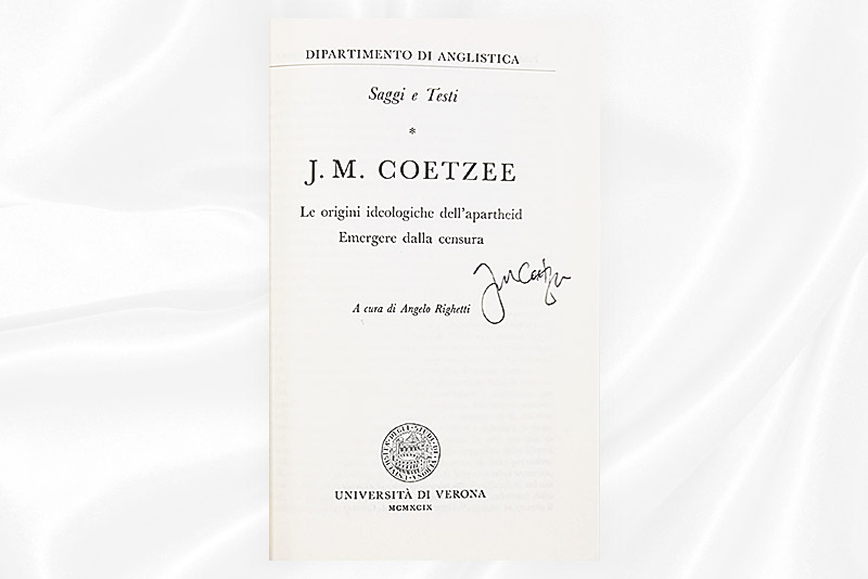 JM Coetzee - Le origini - Signed - Signature
