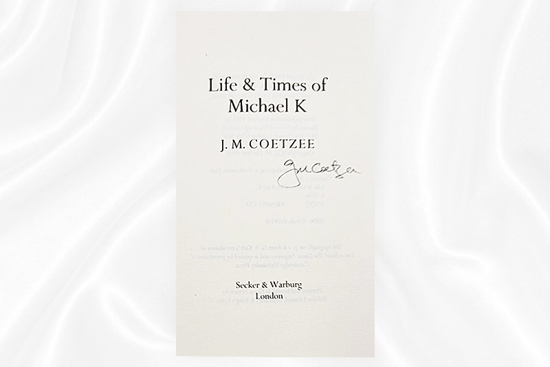 J.M. Coetzee - Life and Times of Michael K - Signed - Version 2 - Signature