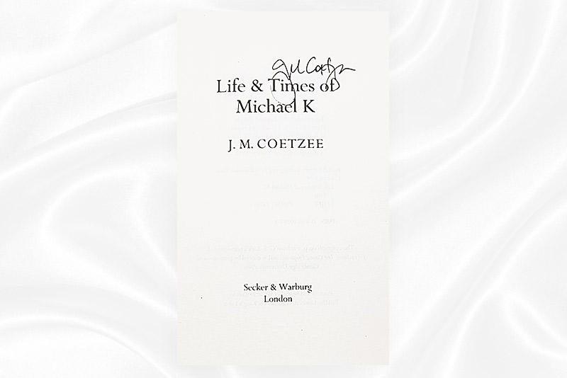 J.M. Coetzee - Life and Times of Michael K - Signed - Version 3 - Signature