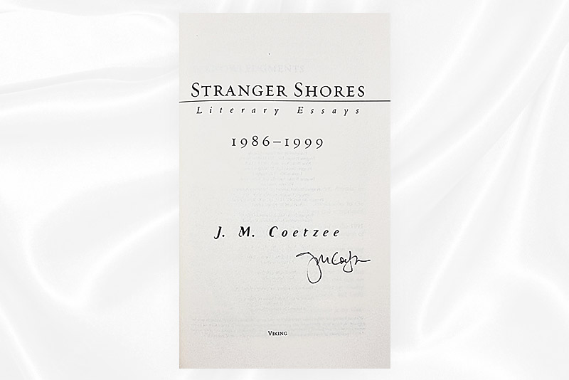 JM Coetzee - Stranger shores - Signed - Signature