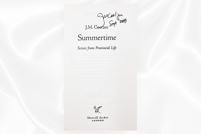 J.M. Coetzee - Summertime - Signed - Signature
