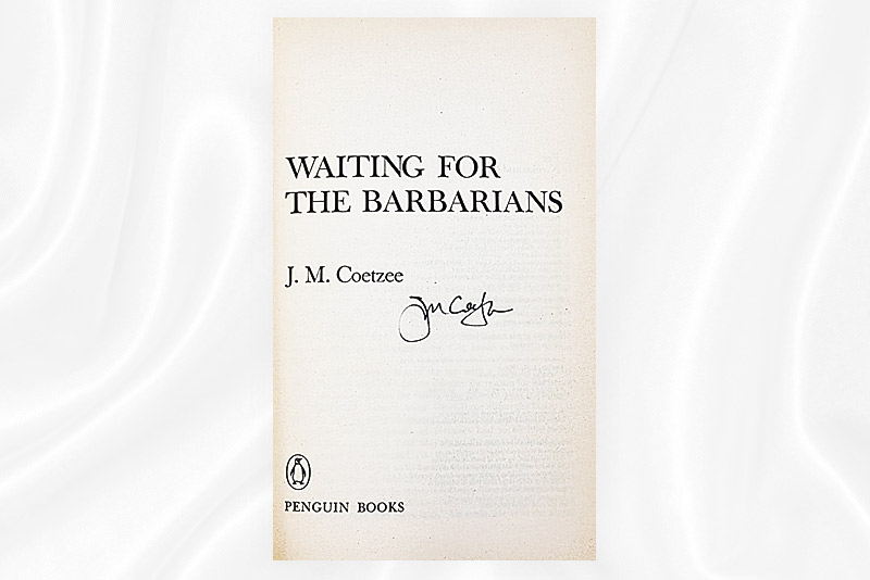 JM Coetzee - Waiting for the barbarians - Signed - US Edition - Signature