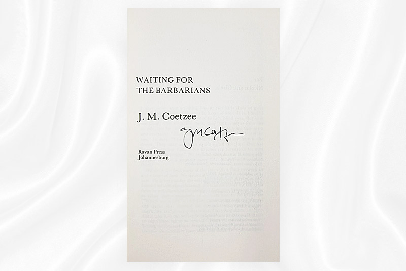JM Coetzee - Waiting for the Barbarians - Signed - Version 2 - Signature