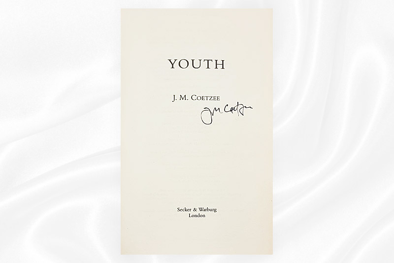 JM Coetzee - Youth - Signed - Signature